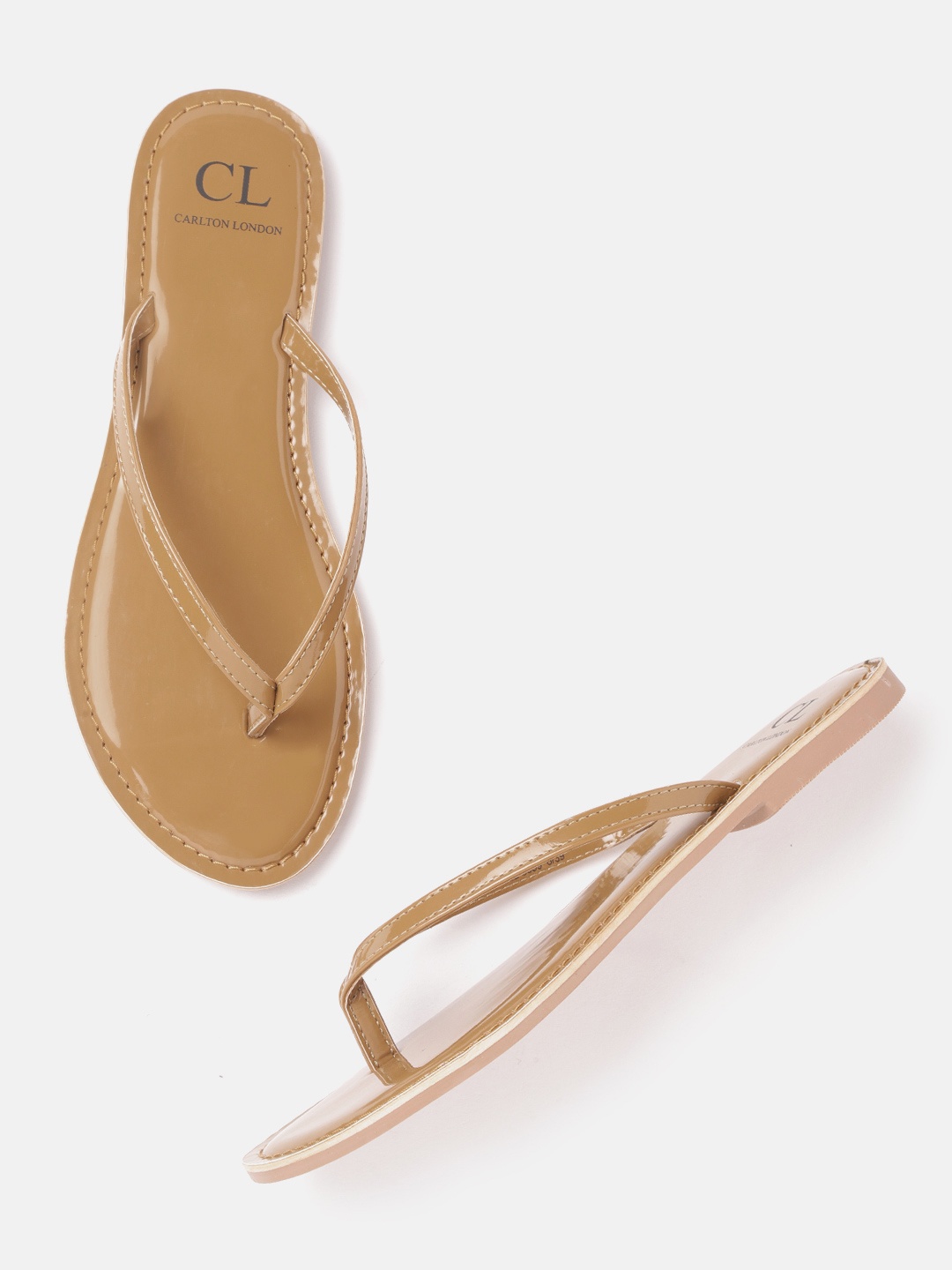 

Carlton London Women Tan Brown Solid Open Toe Flats