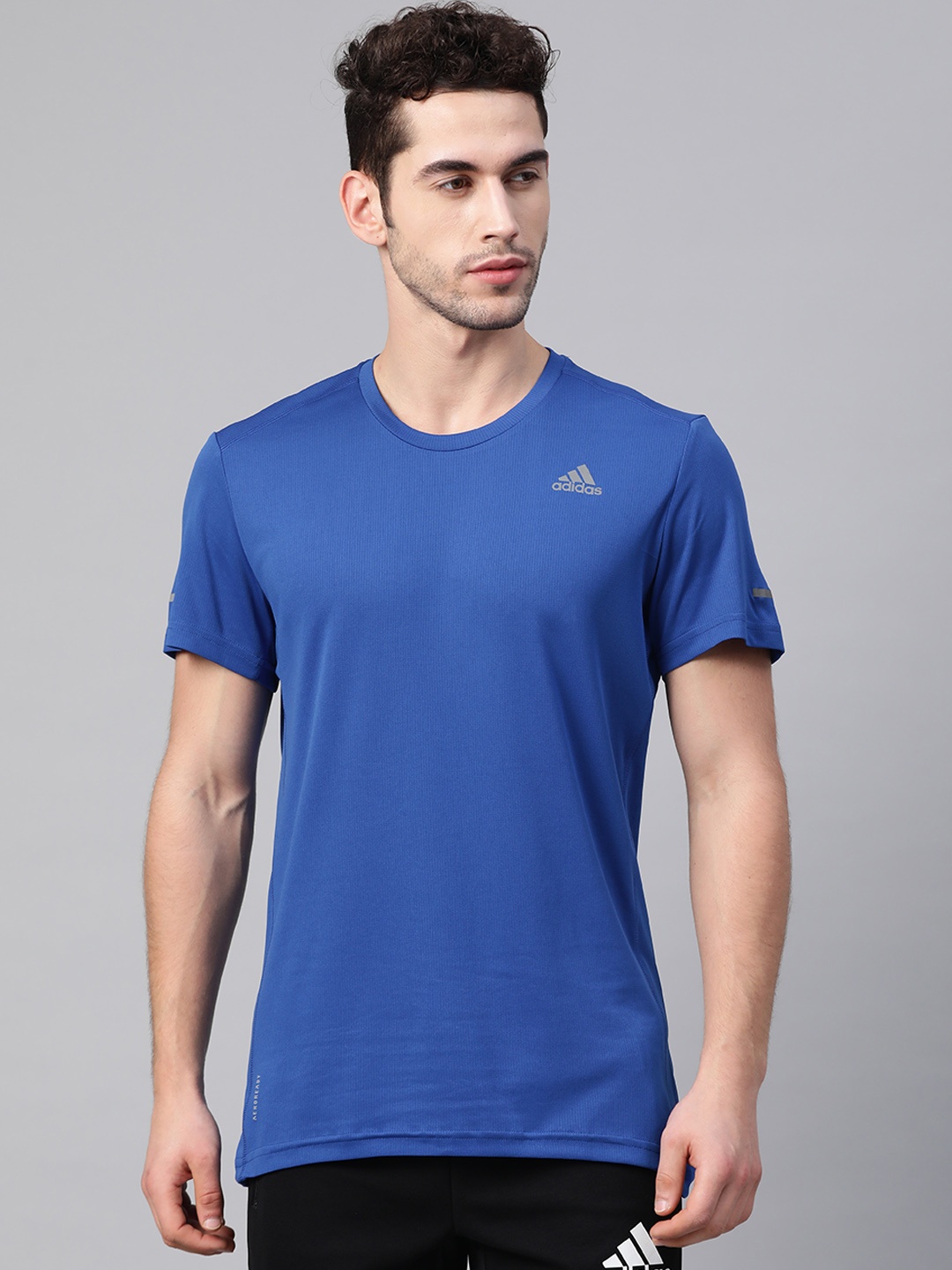 

ADIDAS Men Blue Run It Solid Round Neck T-shirt