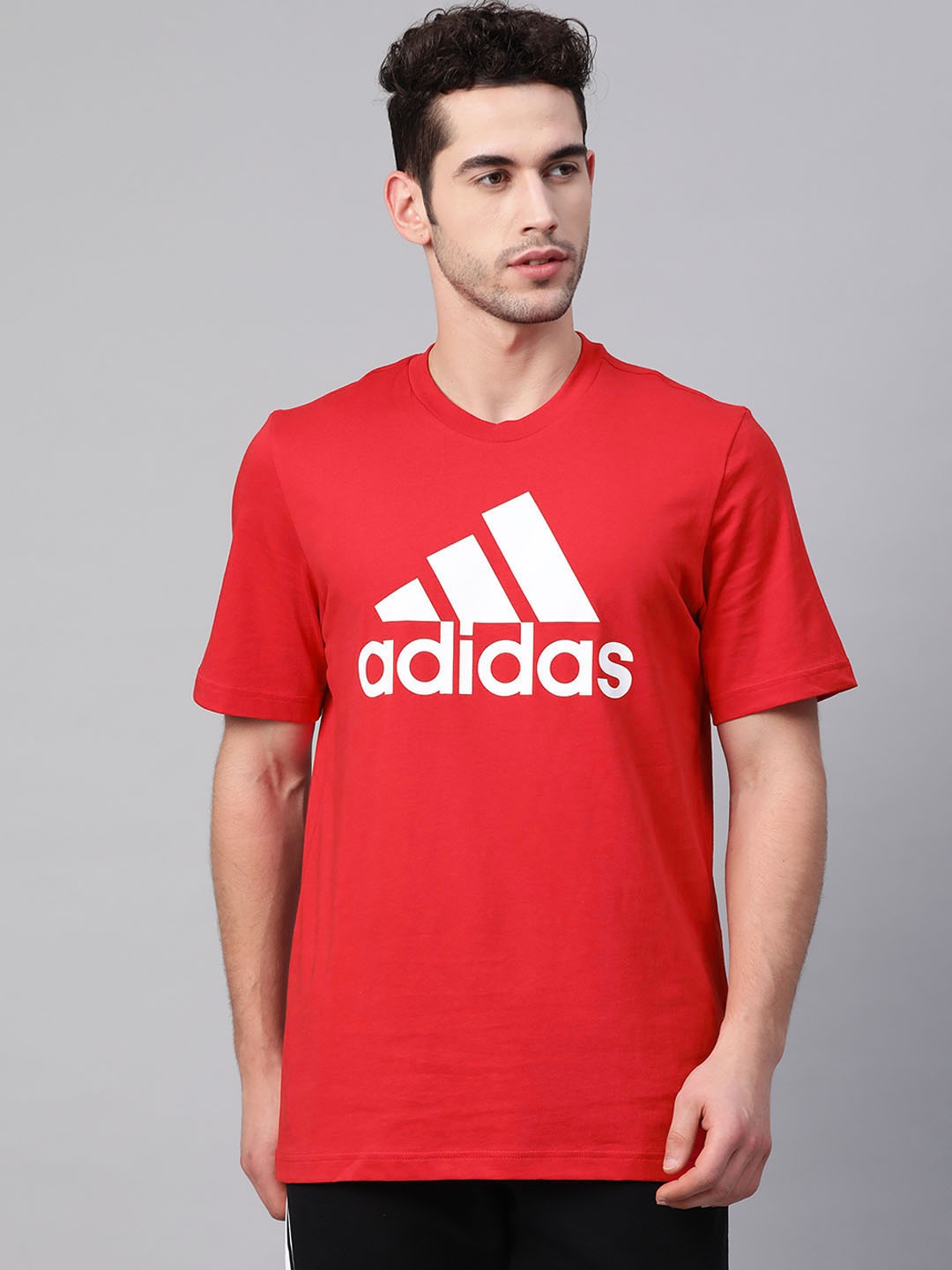 

ADIDAS Men Red Brand Logo Printed SJ Sustainable T-shirt