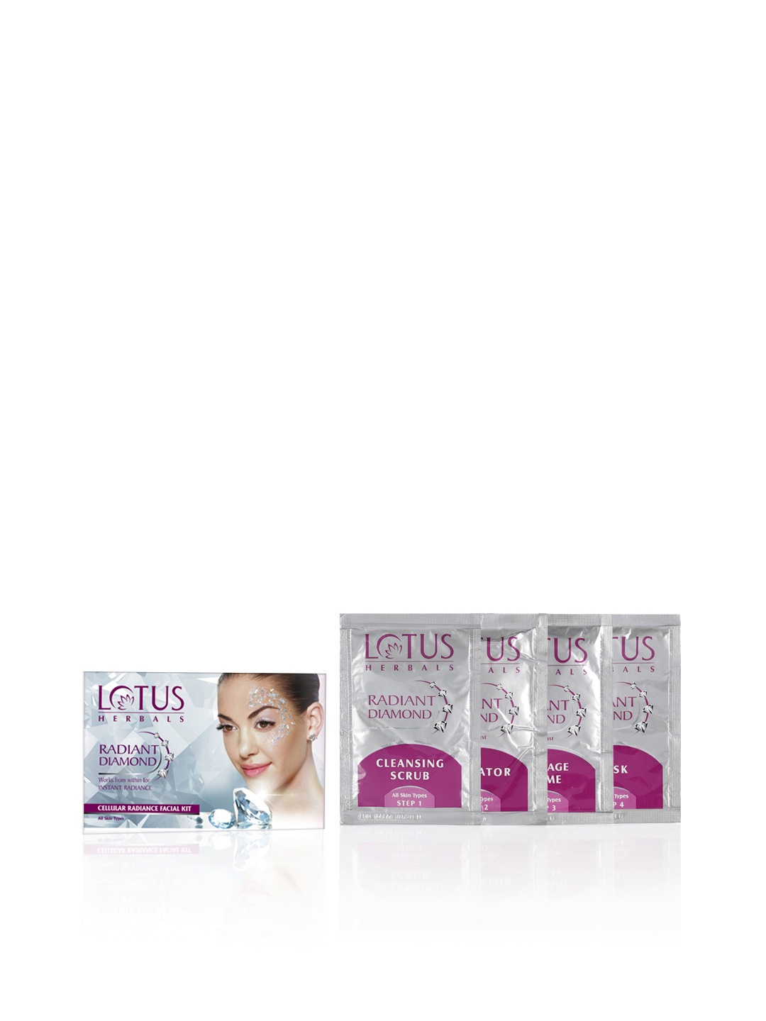 

Lotus Herbals Women Cellular Radiance Diamond Facial Kit 37 g, White