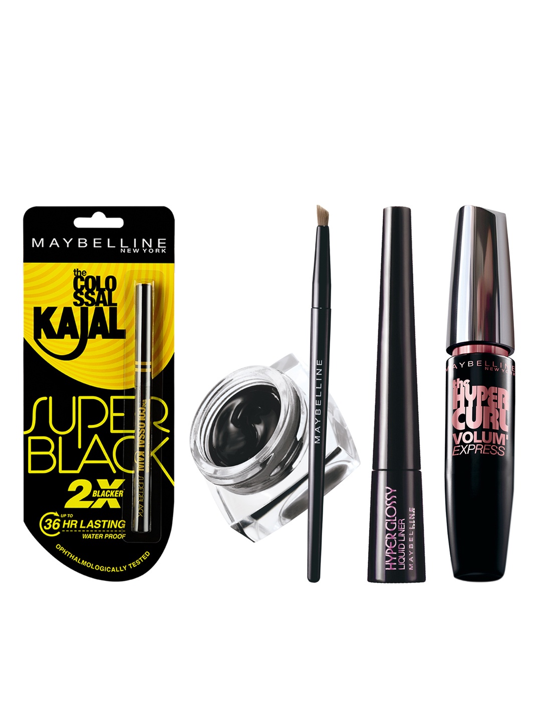 

Maybelline New York Set of Gel & Liquid Eye-Liner With Mascara & Kajal, Black