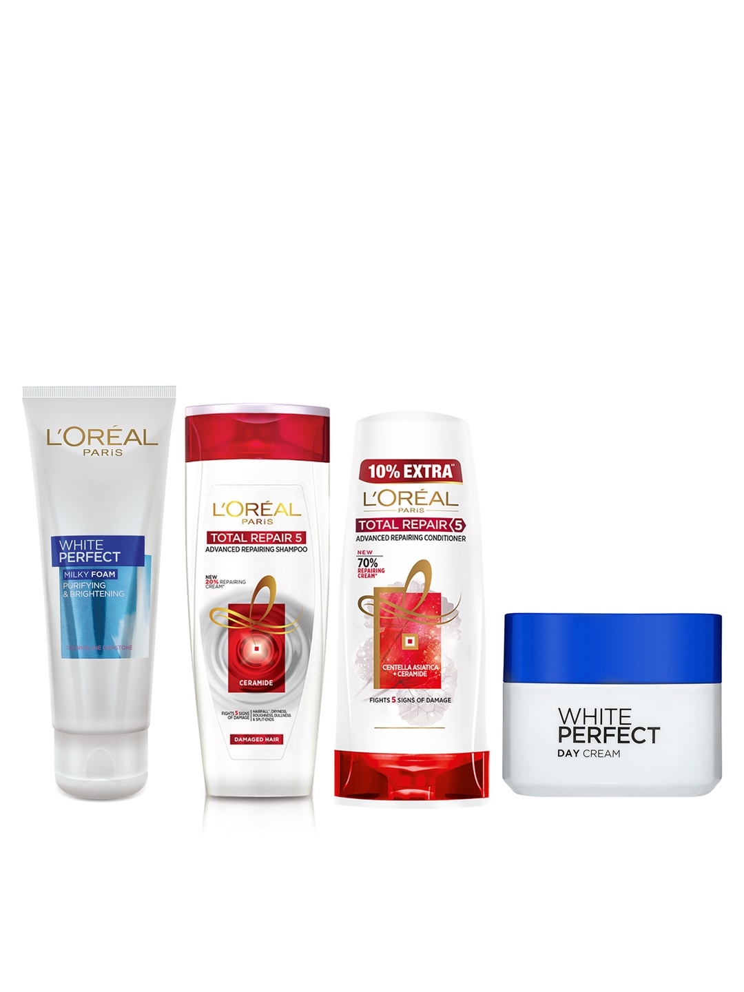 

LOreal Paris Women Set of Night Cream & Facial Foam With Shampoo & Conditioner, White