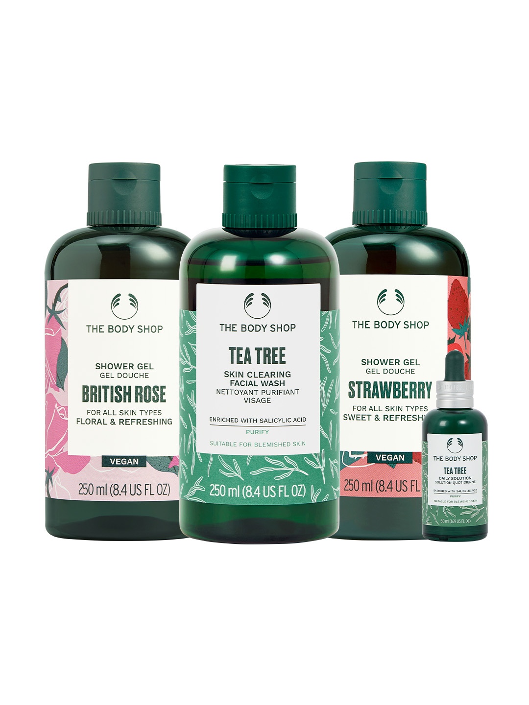 

THE BODY SHOP Set of Daily Solution & Face Wash With Shower Gel, Green