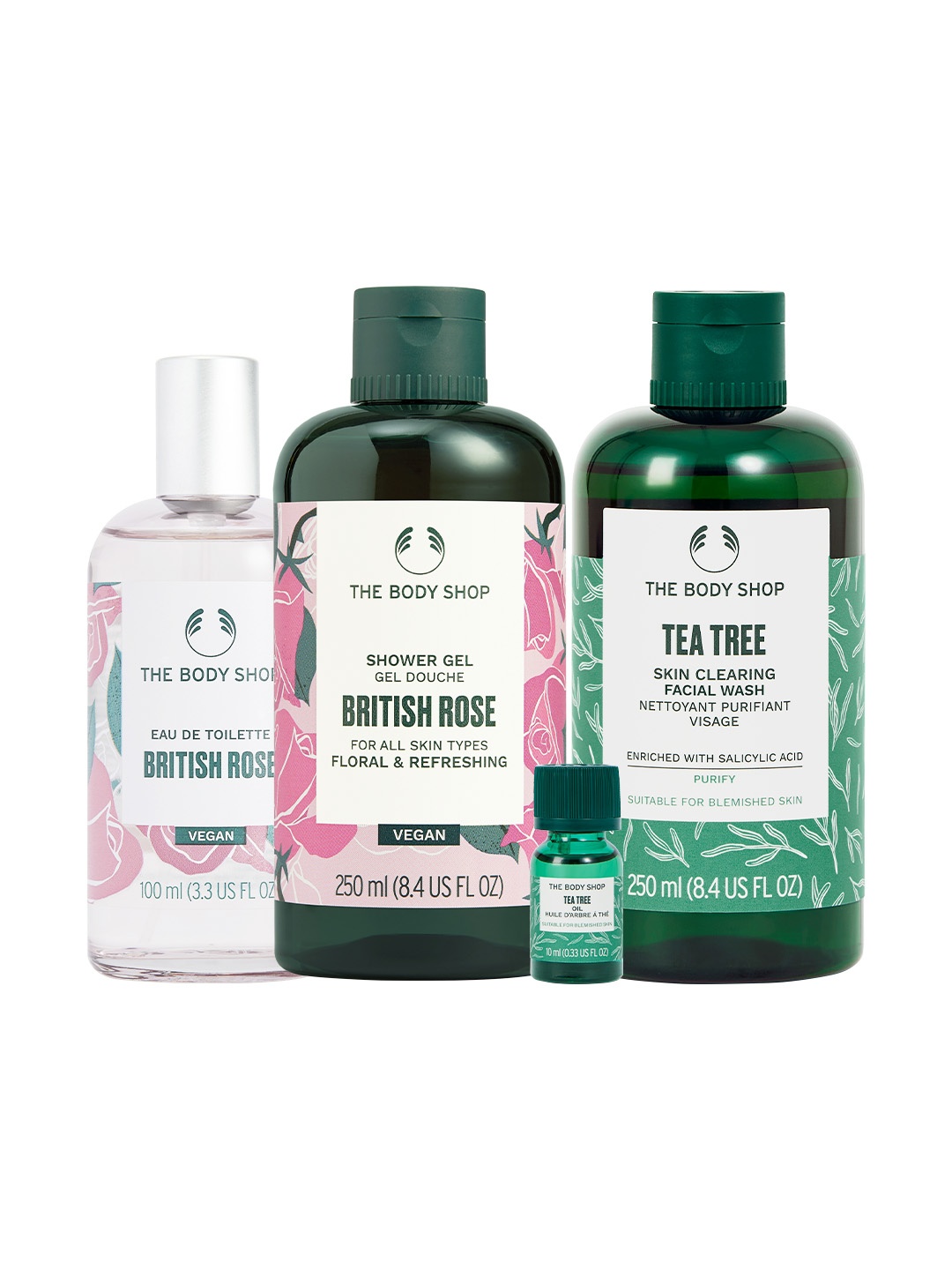 

THE BODY SHOP Set of Body Mist & Essential Oil With Shower Gel & Face Wash, Pink