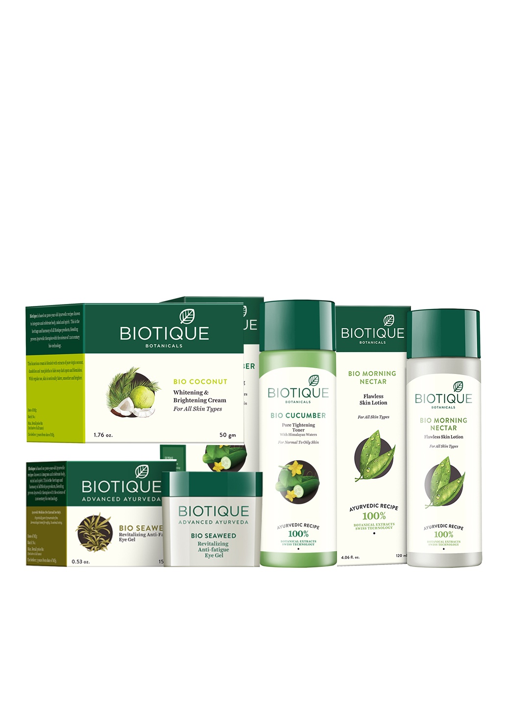 

Biotique Unisex Set of Toner, Skin Lotion, Eye Gel & Face Cream, White