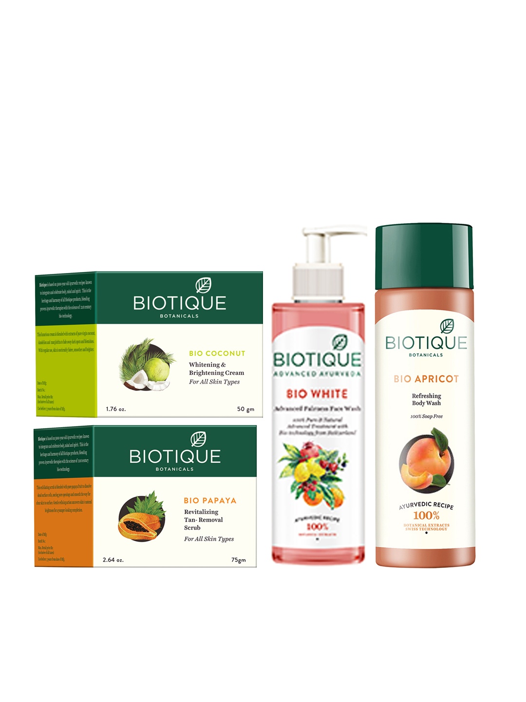 

Biotique Unisex Set of Face Wash, Body Wash, Face Scrub & Cream, Pink