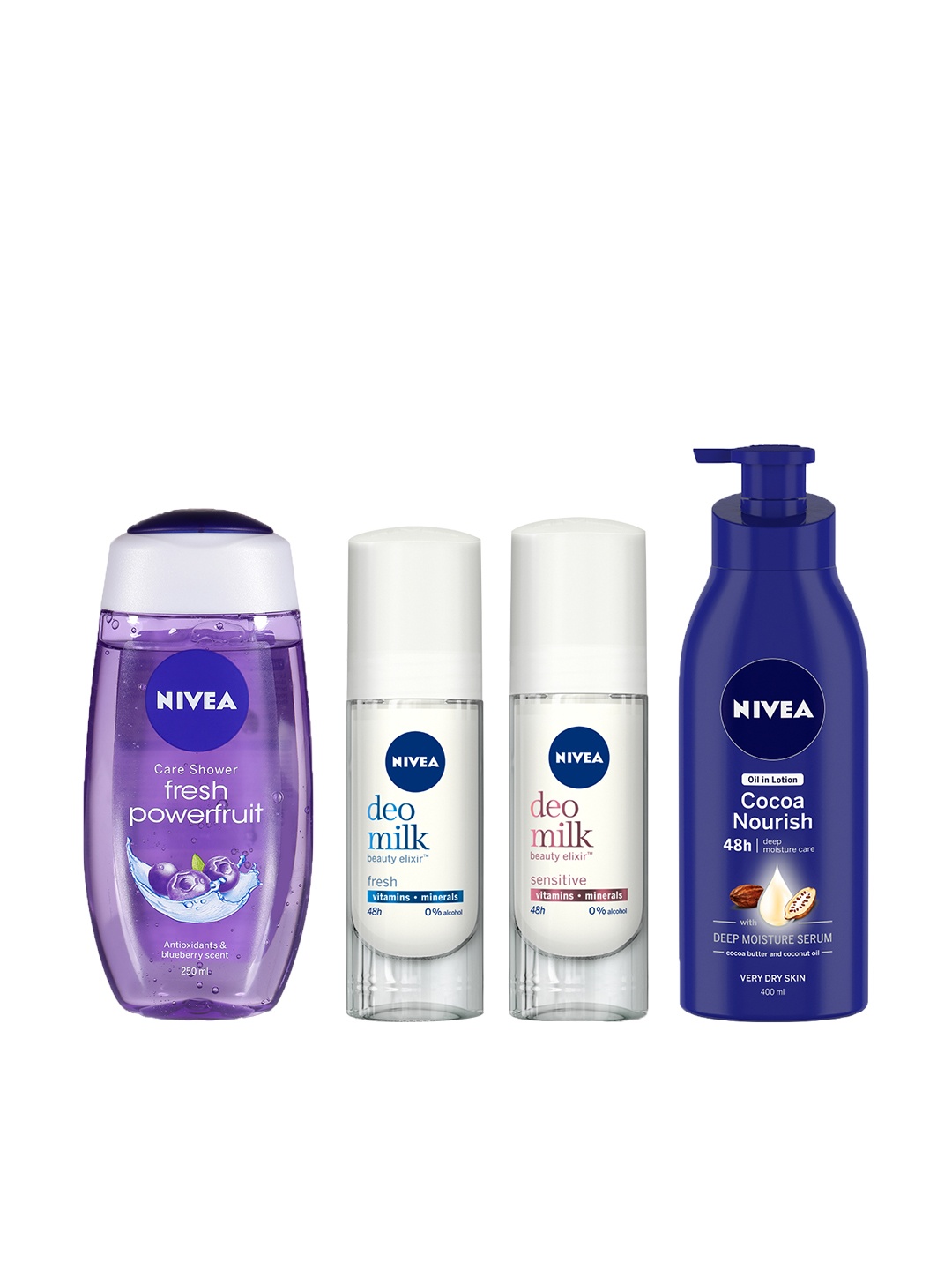 

Nivea Unisex Set of Shower Gel, Body Gel & Roll-On Deodorants, Blue