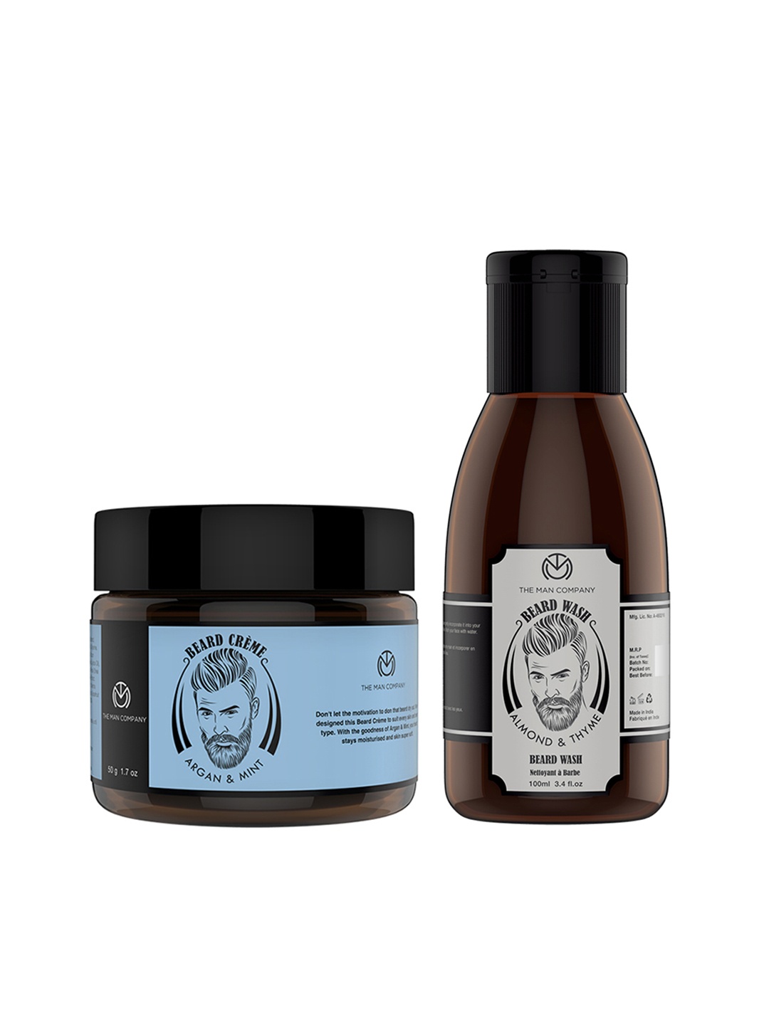 

THE MAN COMPANY Set of Beard Creme & Beard Wash, Black