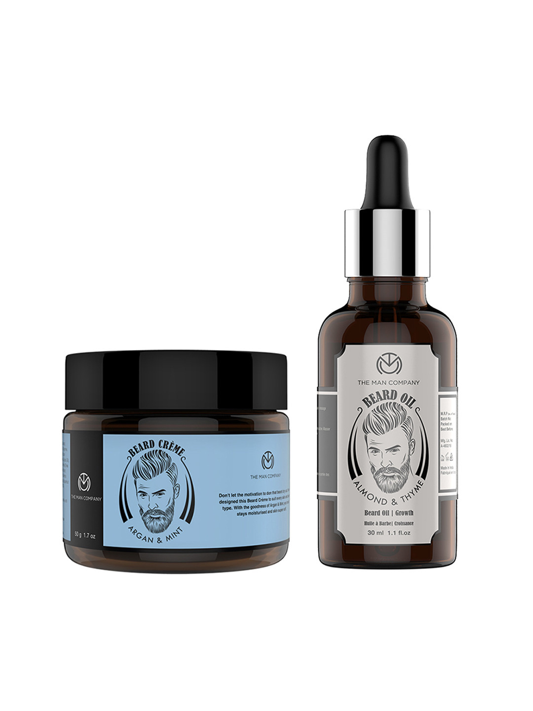 

THE MAN COMPANY Set of Beard Creme & Beard Oil, Black