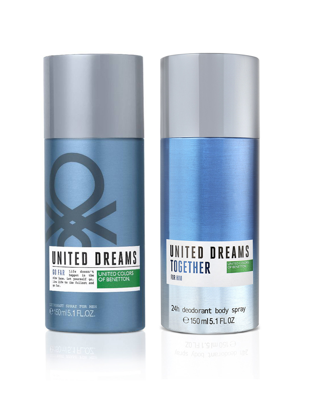 

United Colors of Benetton Men Set of 2 Deodorant Sprays, Blue
