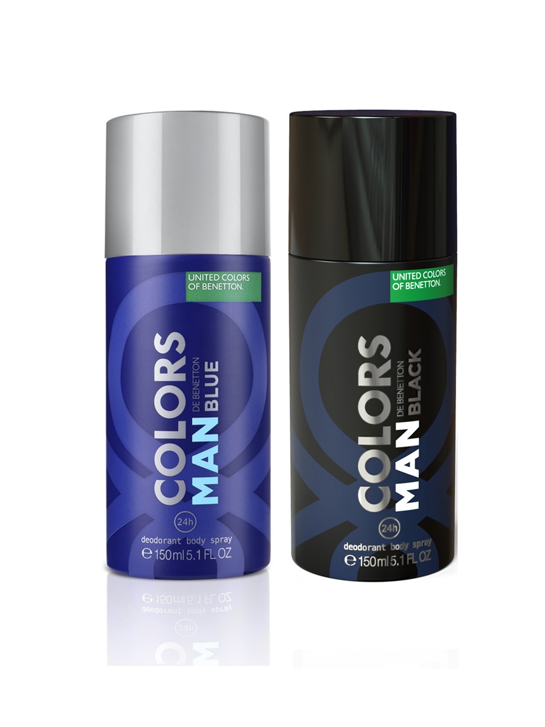 

United Colors of Benetton Men Set of 2 Deodorant Sprays, Black