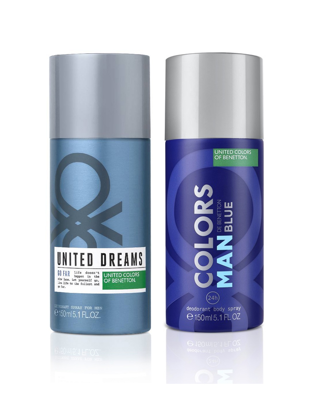 

United Colors of Benetton Men Set of 2 Deodorant Sprays, Blue