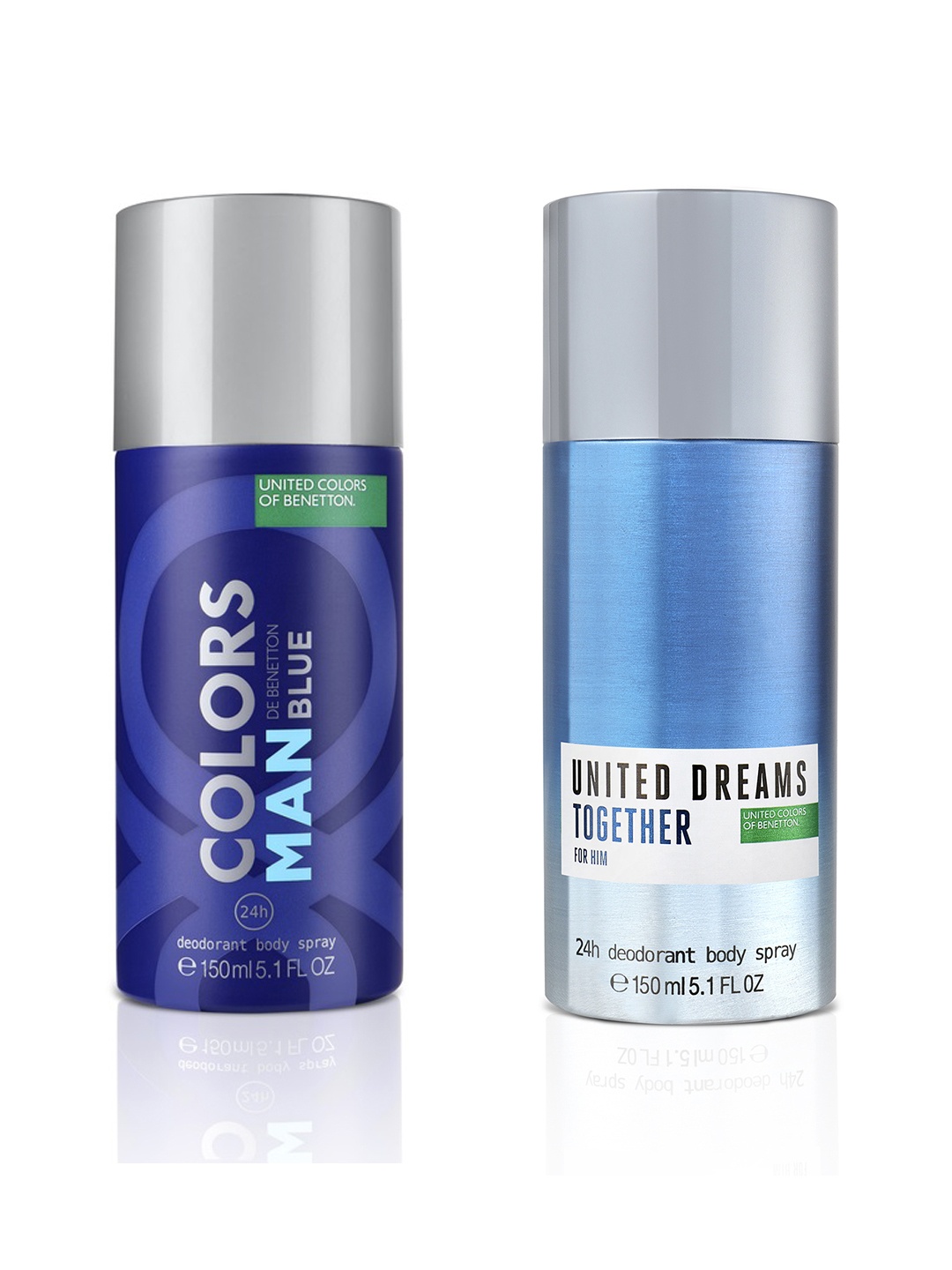 

United Colors of Benetton Men Set of 2 Deodorant Sprays, Blue