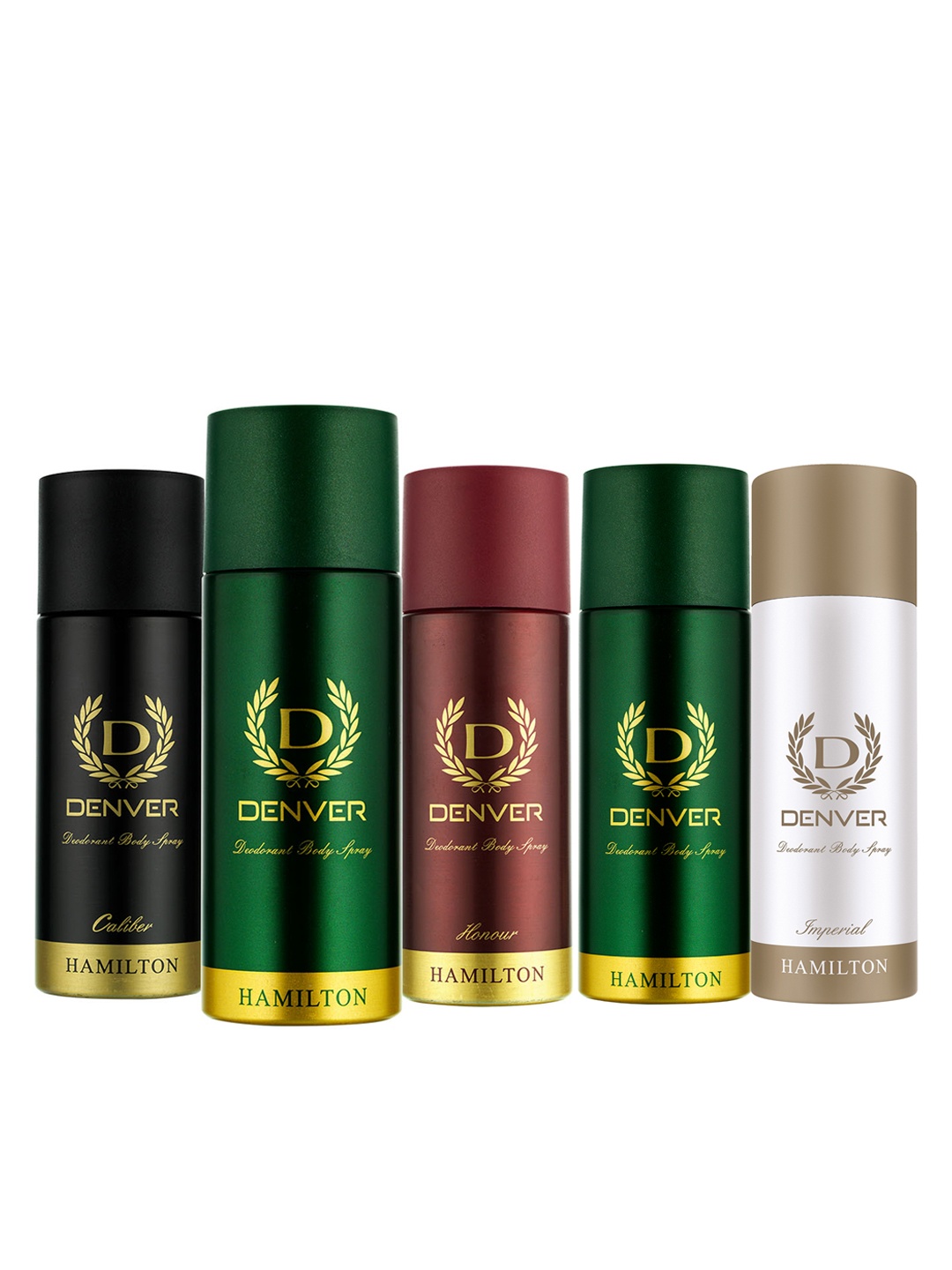 

Denver Men Set of 5 Deodorant Body Sprays, Black