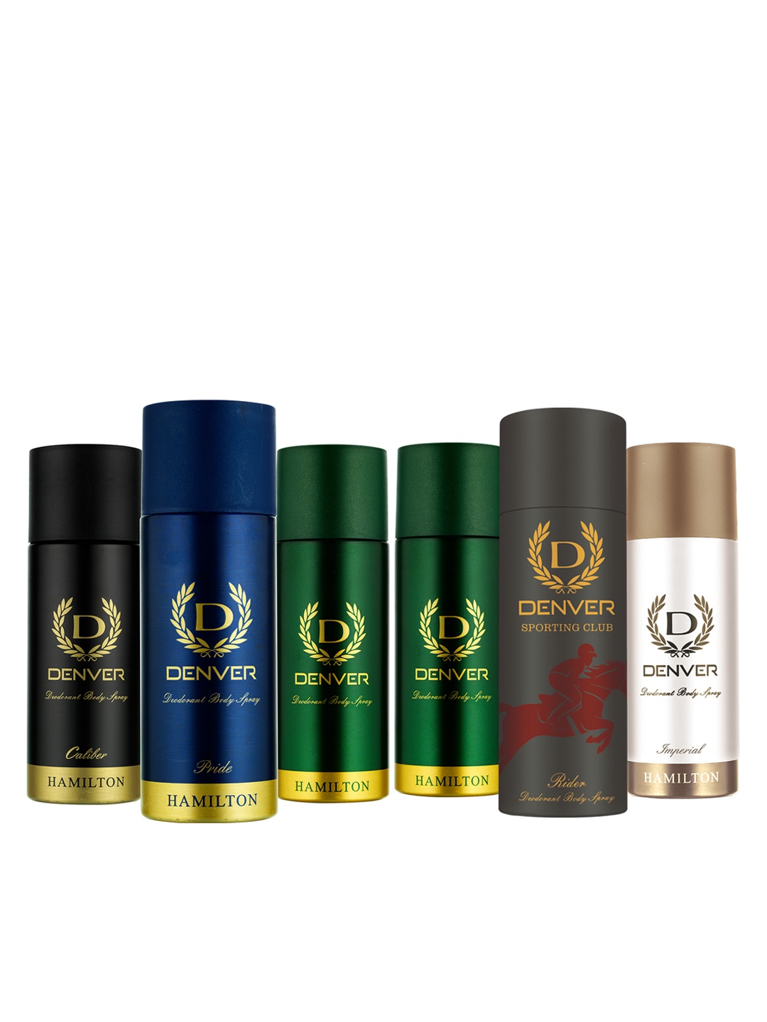 

Denver Men Set of 6 Deodorant Body Sprays, Green