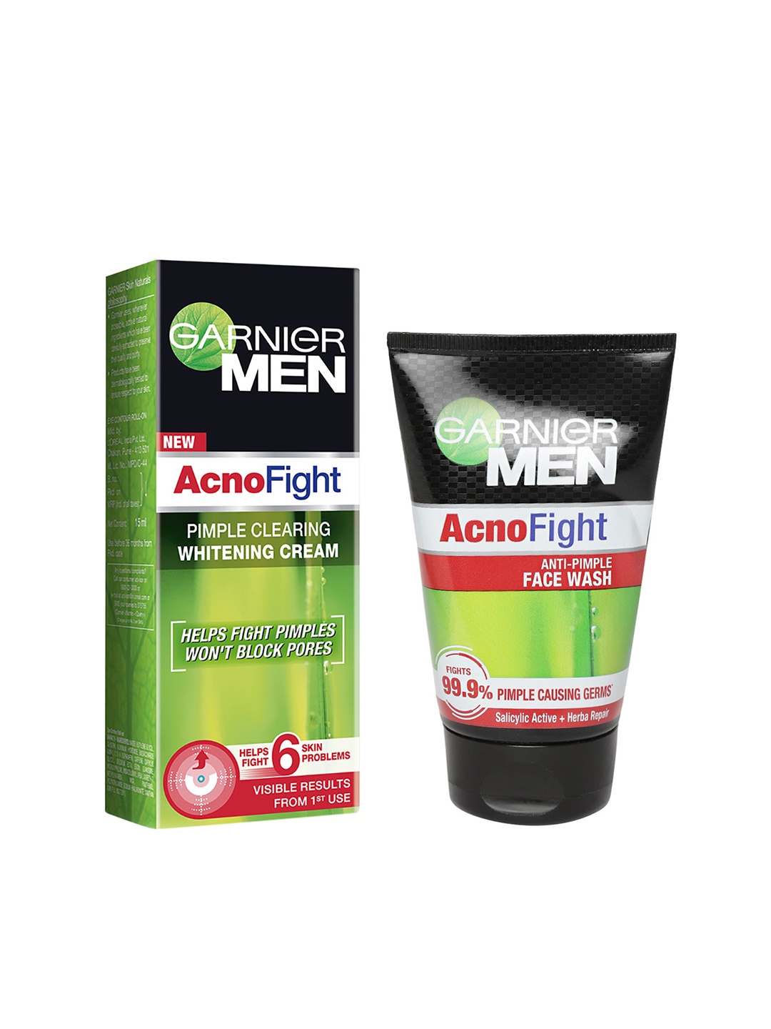 

Garnier Men Set of Acno Fight Anti-Pimple Face Wash & Pimple Clearing Whitening Cream, Black