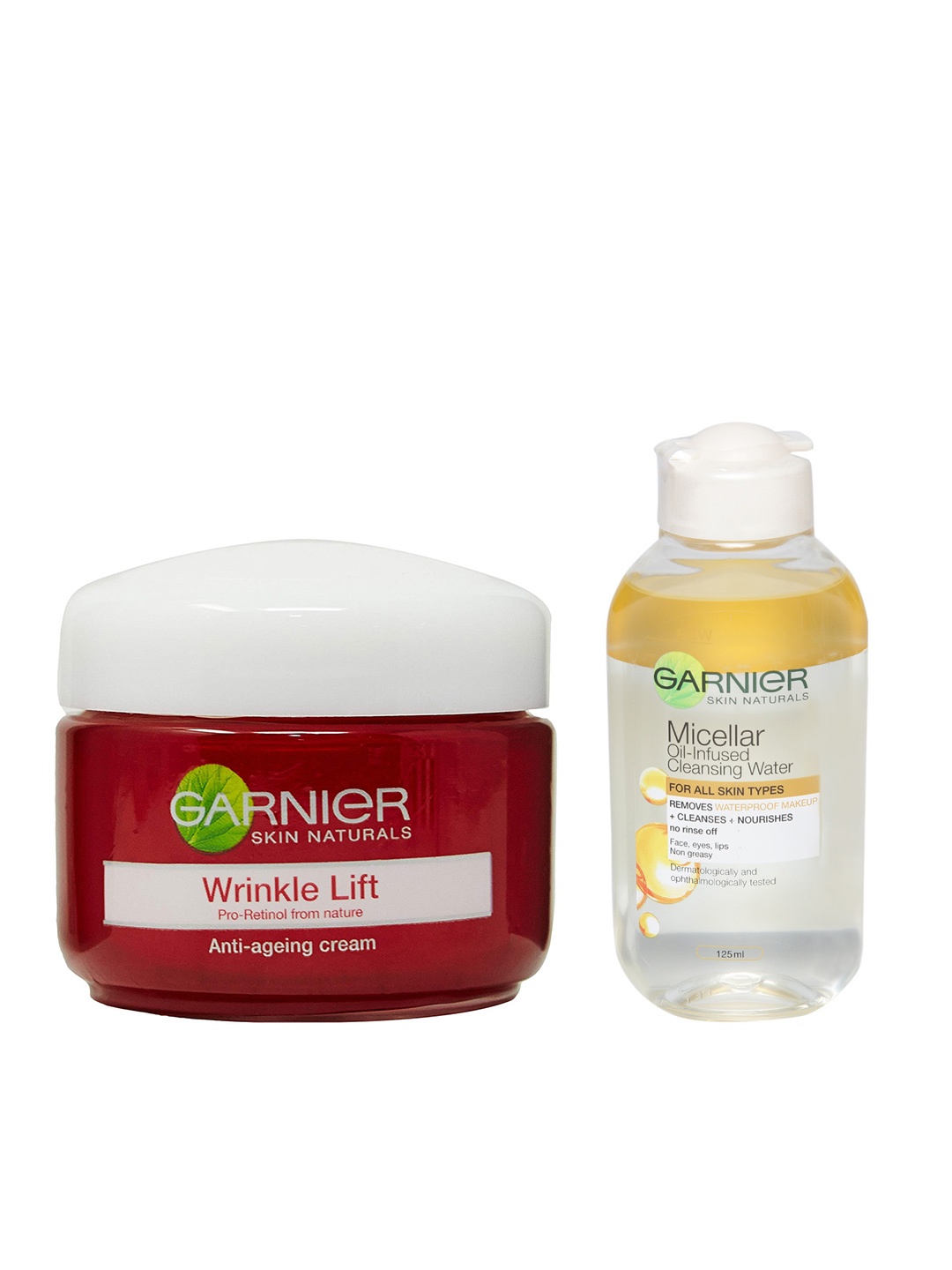

Garnier Set of Skin Naturals Wrinkle Lift Anti-Ageing Cream & Micellar Cleansing Water, Red