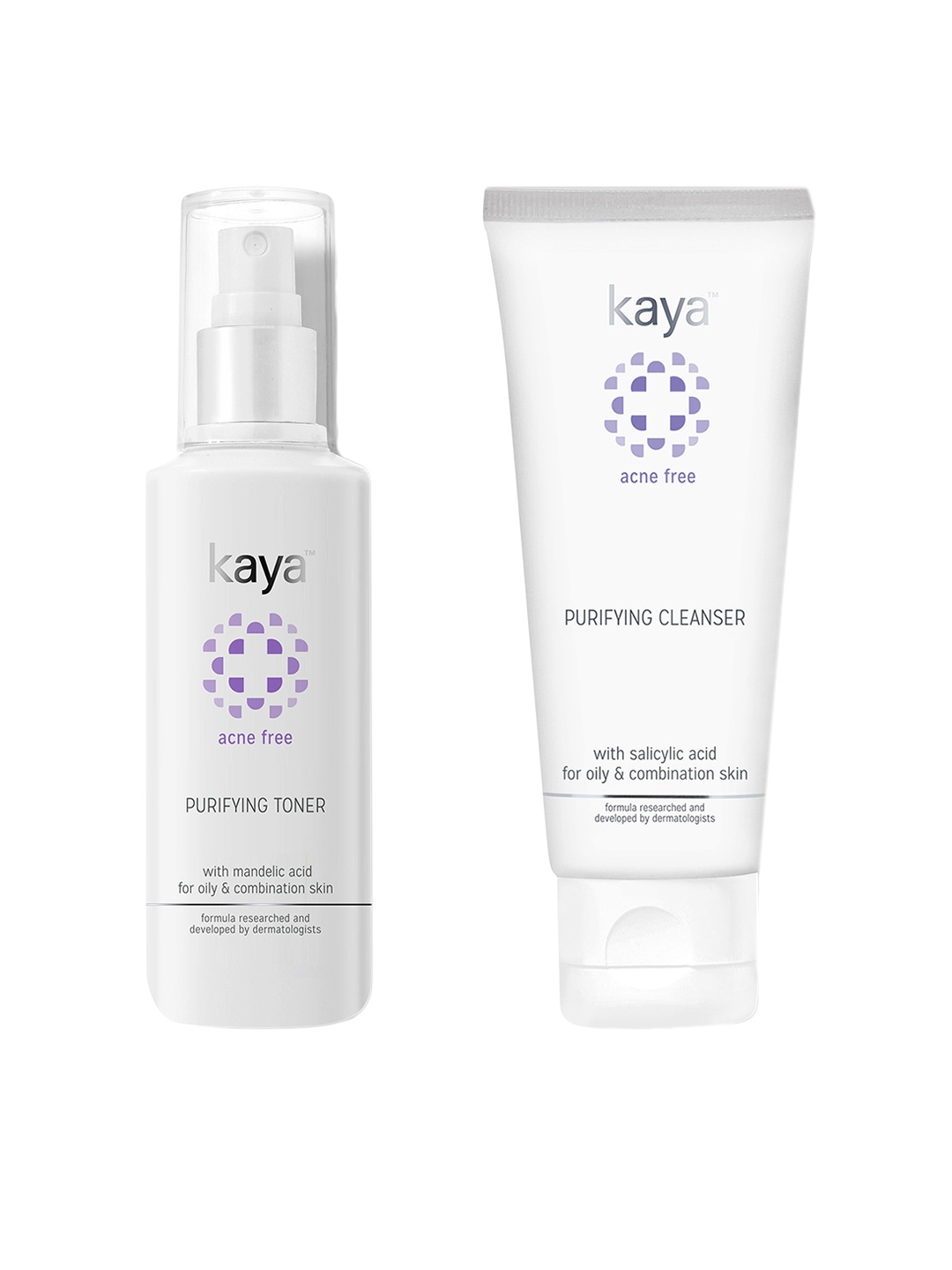 

Kaya Unisex Set of Acne Free Purifying Cleanser & Toner, White