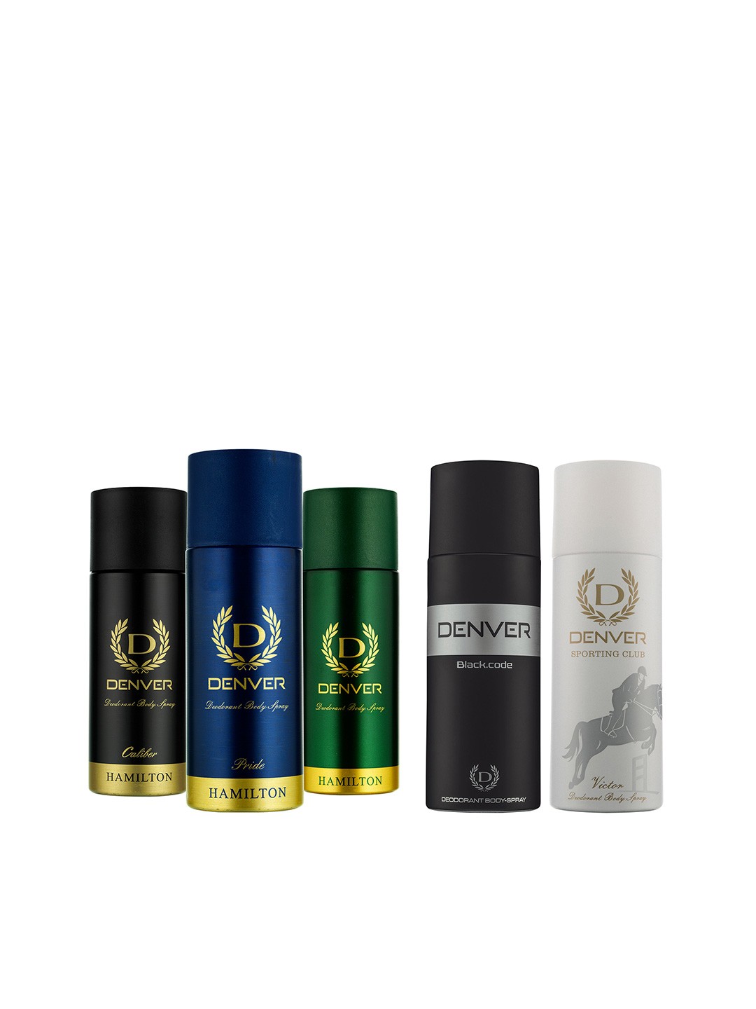 

Denver Men Set of 5 Deodorant Body Sprays, Green