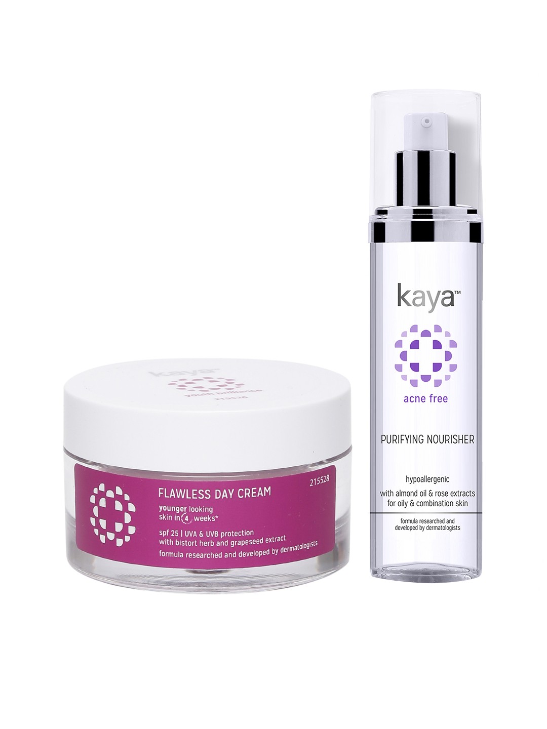 

Kaya Set of SPF 25 Flawless Day Cream & Acne Free Purifying Nourisher, White