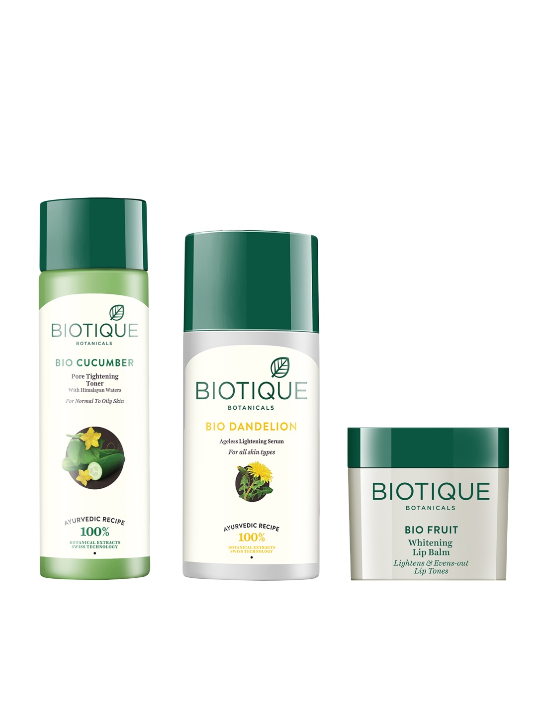 

Biotique Unisex Set of Sustainable Lightening Serum, Toner & Sustainable Lip Balm, White