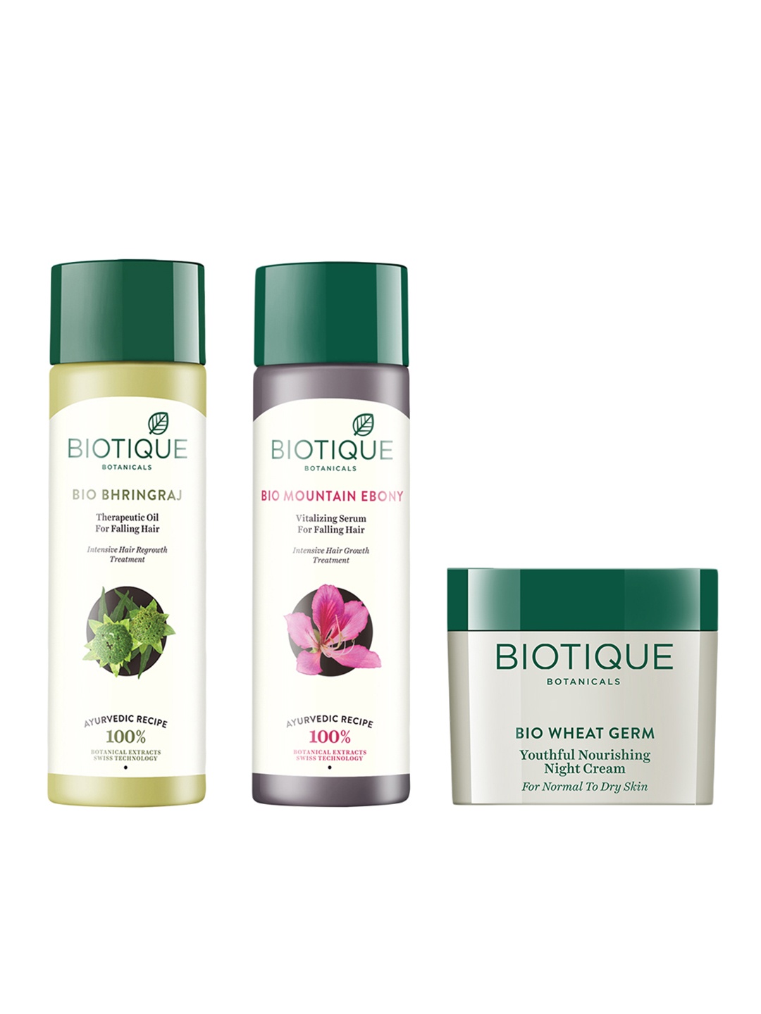 

Biotique Unisex Set of Anti-Hairfall Serum, Sustainable Oil & Sustainable Night Cream, White