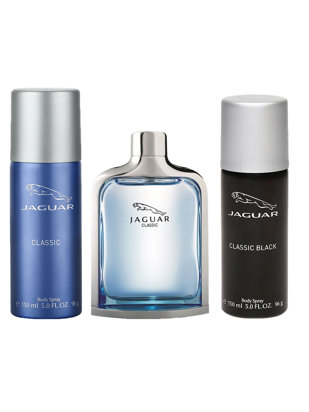 

JAGUAR Men Set of 2 Classic & Classic Black Deodorants & 1 Classic Eau De Toilette, Blue