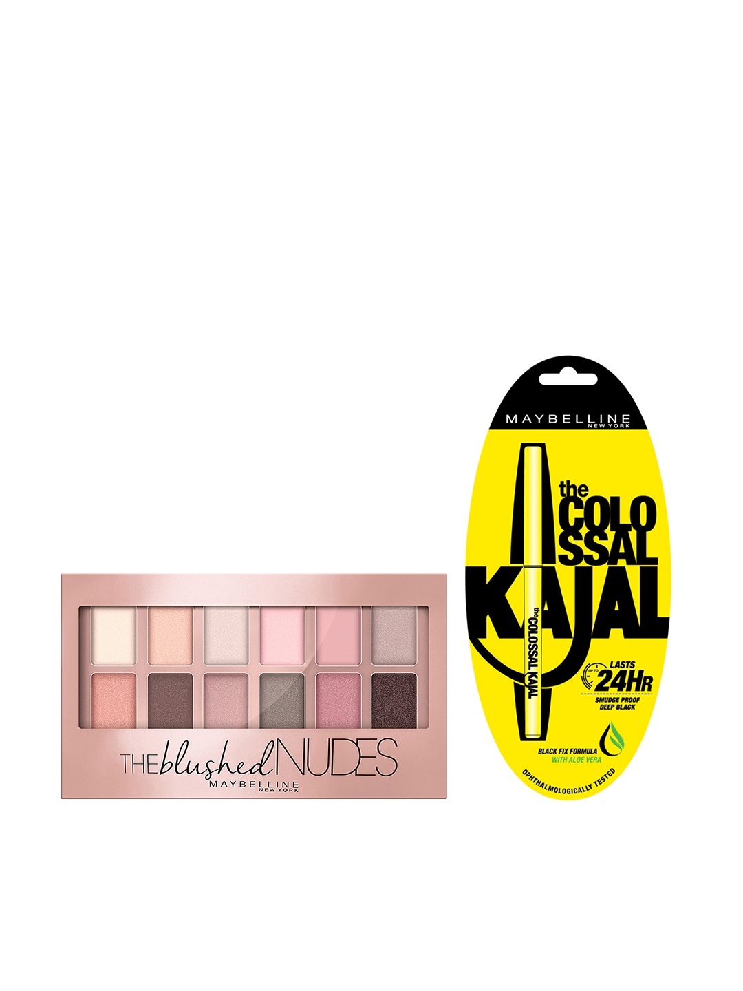 

Maybelline Colossal Kajal & The Blushed Nudes Eye Shadow Palette Set, Multi