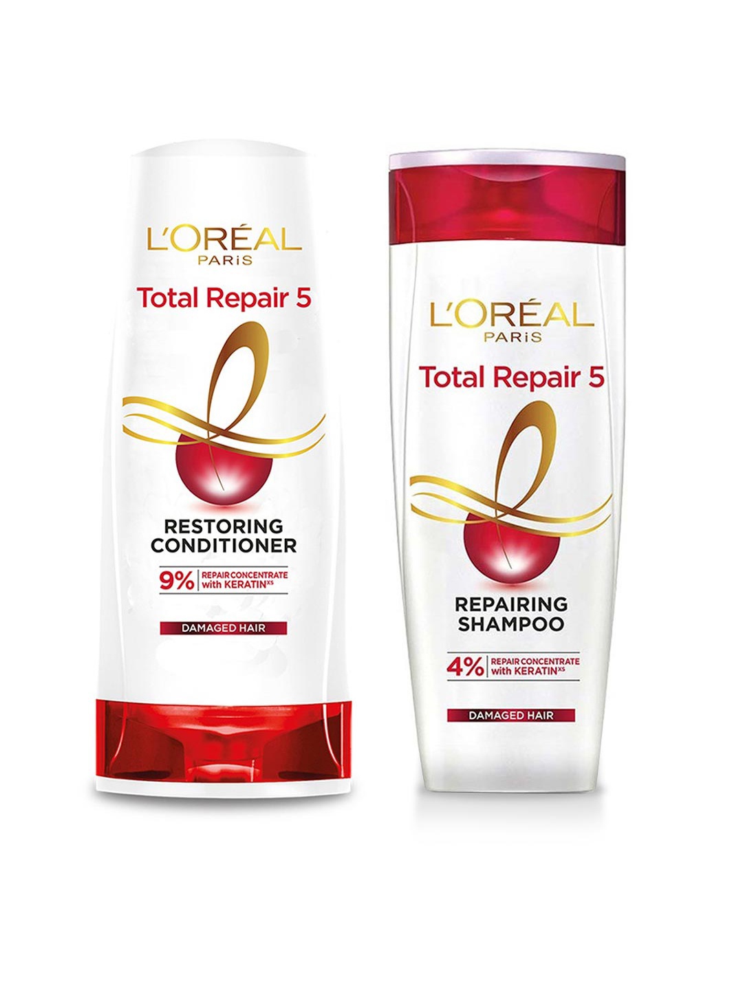 

LOreal Paris Total Repair 5 Advanced Repairing Shampoo 340 ml & Conditioner 180 ml, White