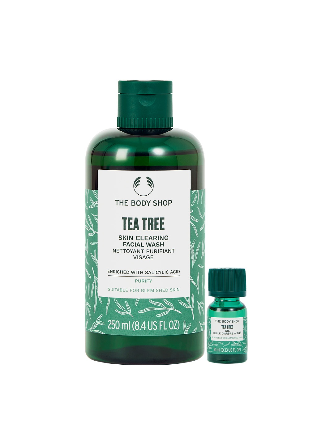 

THE BODY SHOP Unisex Set Of Face Wash & Tea Tree Essential Oil, Green