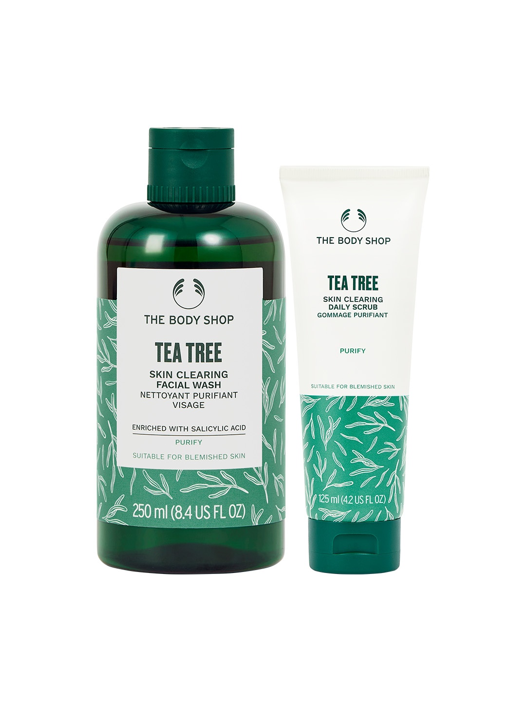 

THE BODY SHOP Unisex Set Of Tea Tree Face Wash & Scrub, White