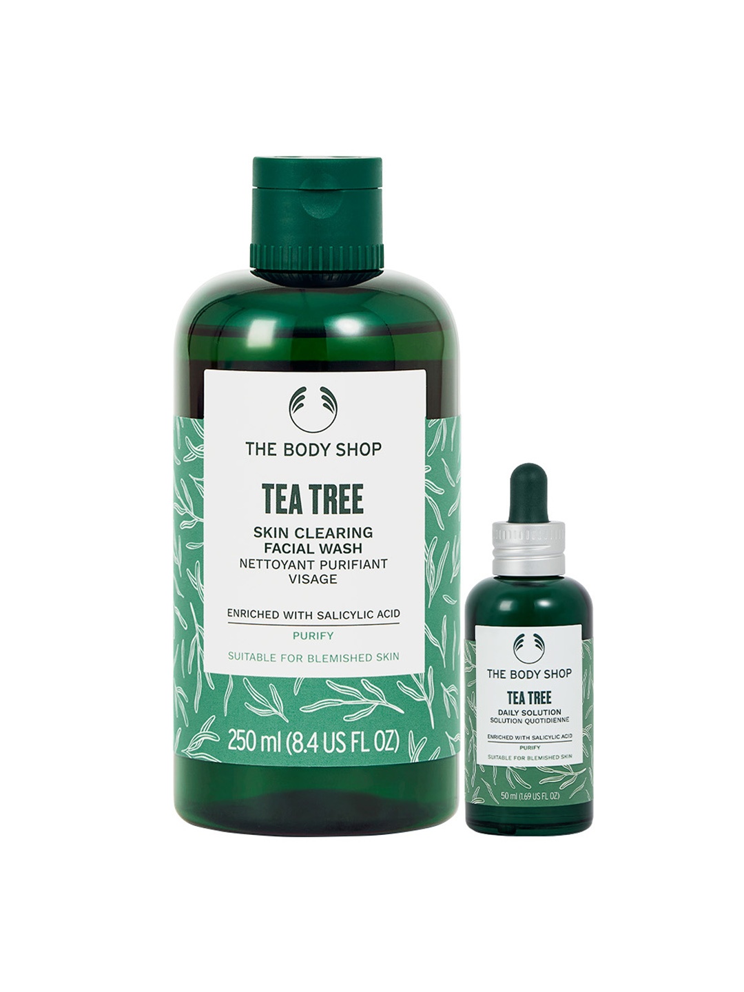 

THE BODY SHOP Unisex Tea Tree Skin Clearing Face Wash & Anti-Imperfection Daily Solution, Green