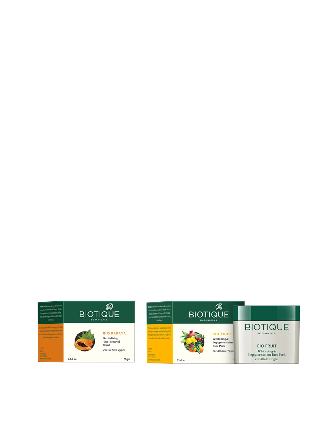 

Biotique Set Of Face Pack & Scrub, White