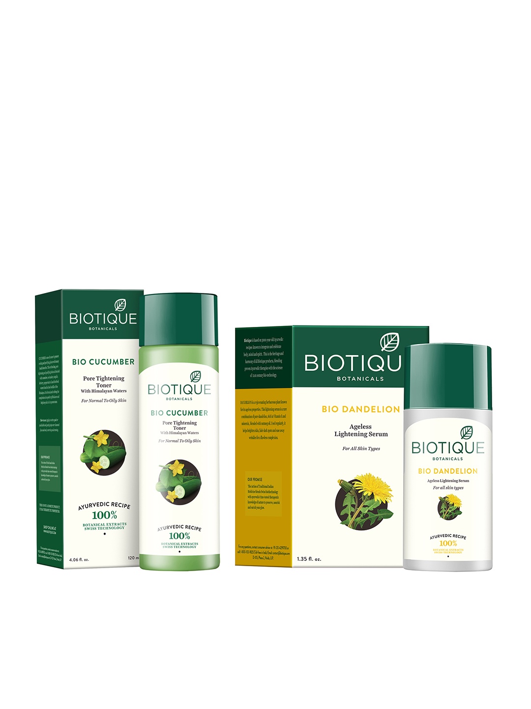 

Biotique Set Of Toner & Lightening Serum, White