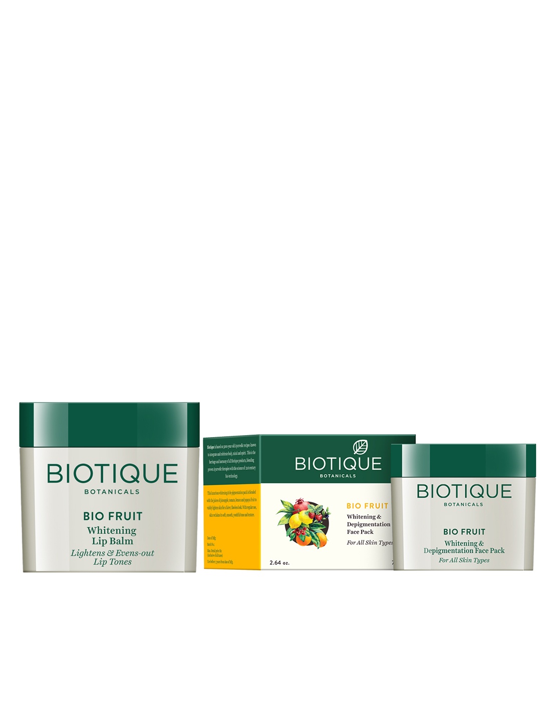 

Biotique Set Of Face Pack & Lip Balm, White