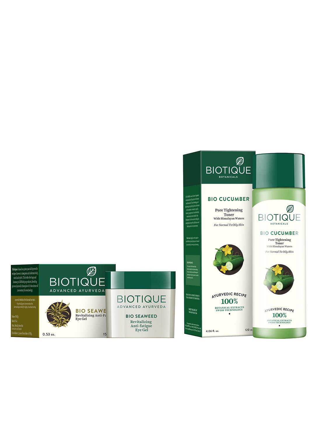 

Biotique Set Of Toner & Eye Gel, White