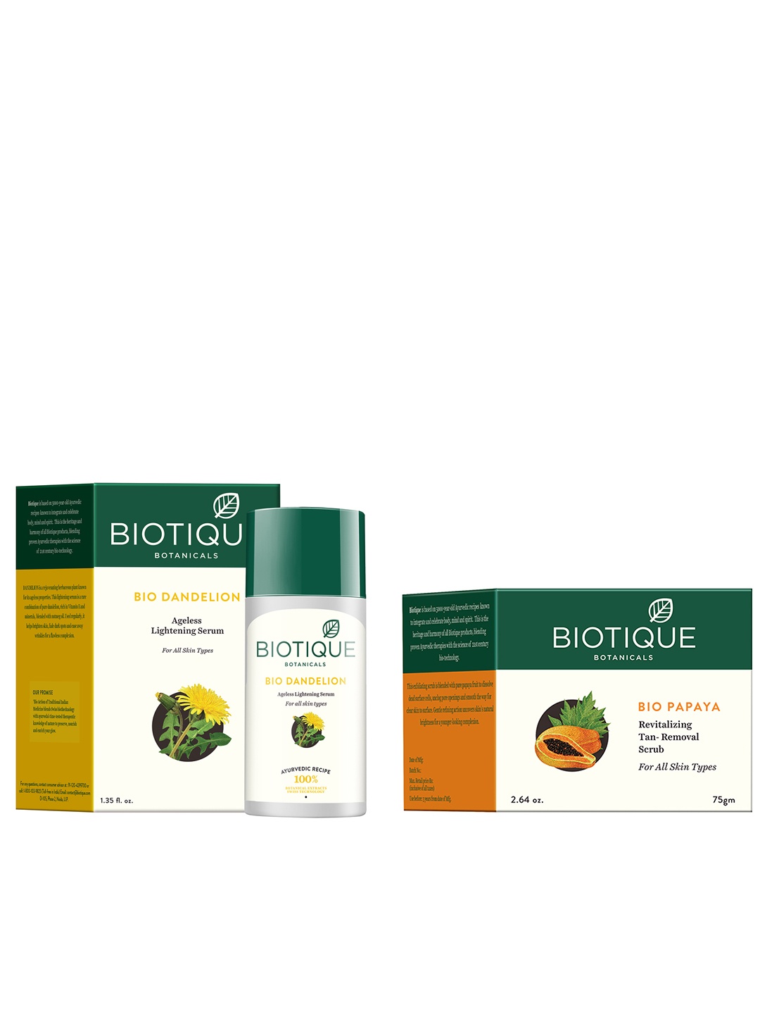

Biotique Set Of Serum & Scrub, White