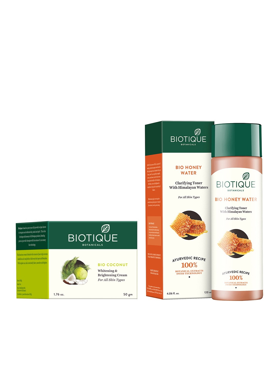 

Biotique Set Of Toner & Cream, White