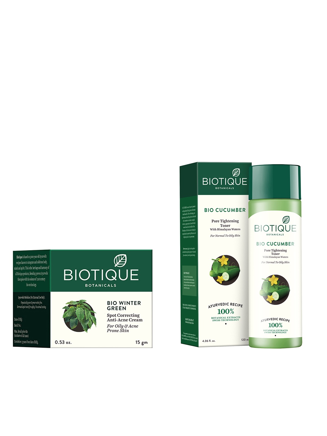 

Biotique Set Of Toner & Cream, Green