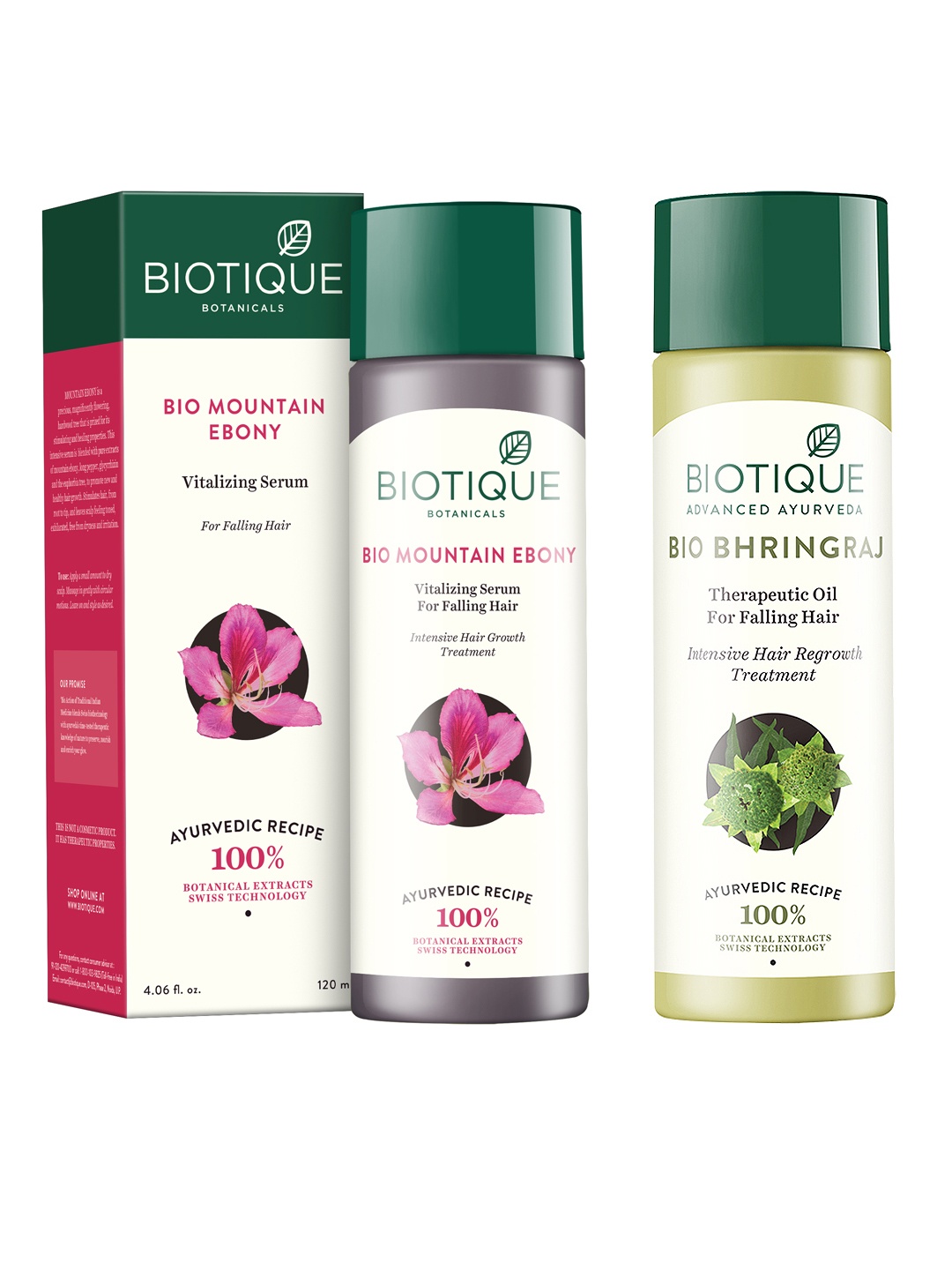 Biotique Unisex Set of Hair Oil & Serum, White.