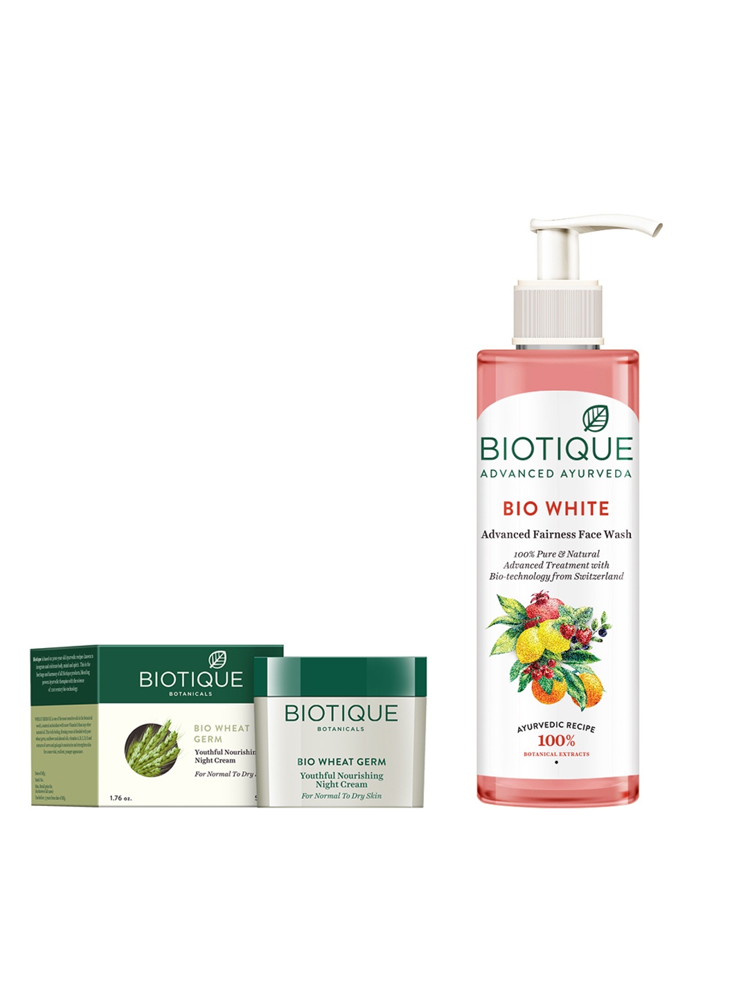 

Biotique Unisex Sustainable Set of Nourishing Night Cream & Fairness Face Wash, Pink