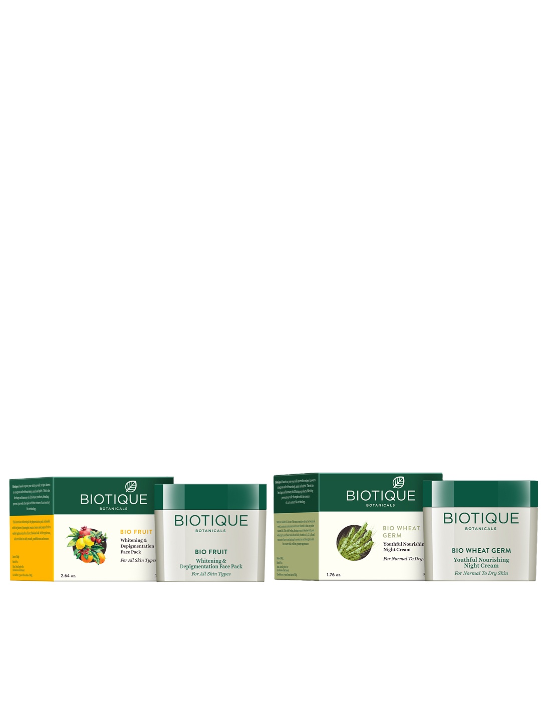 

Biotique Unisex Sustainable Set of Face Pack & Night Cream, White