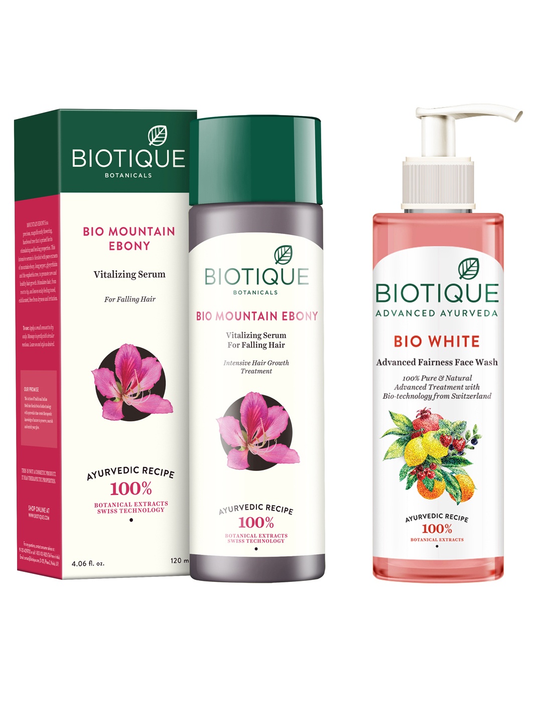 

Biotique Unisex Sustainable Set of Anti-Hairfall Serum & Fairness Face Wash, Pink