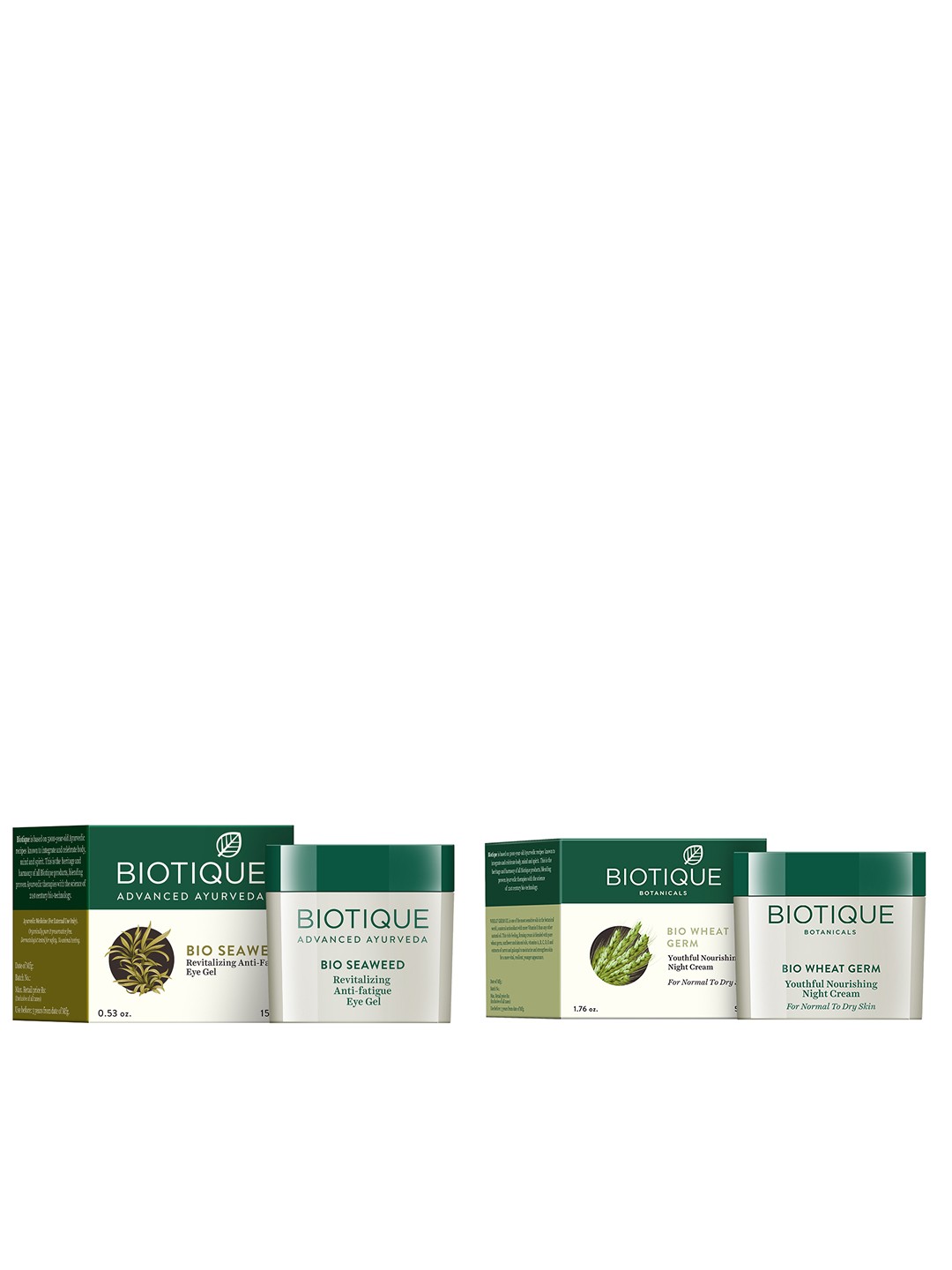 

Biotique Unisex Sustainable Set of Nourishing Night Cream & Anti-Fatigue Eye Gel, White