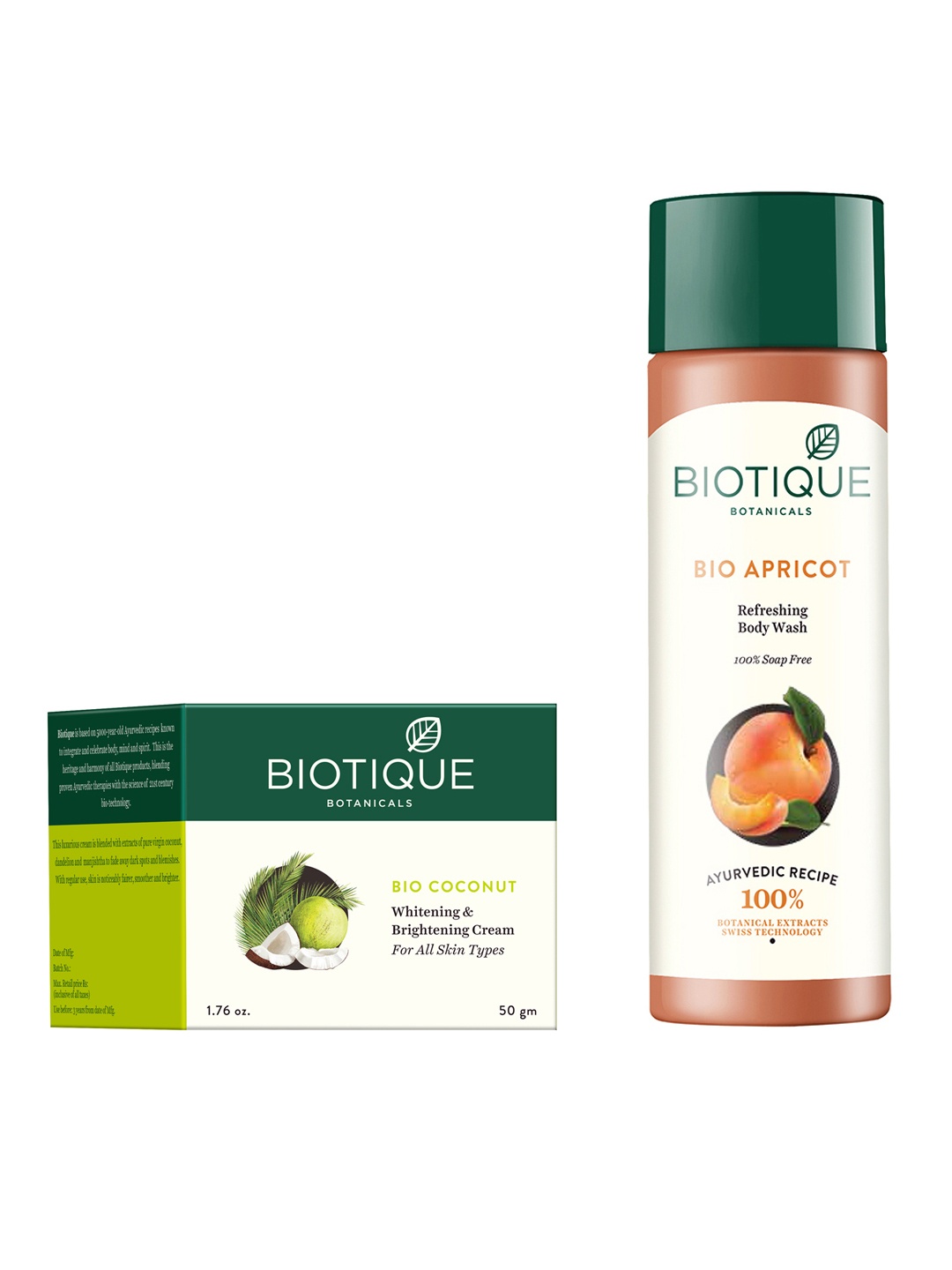 

Biotique Unisex Bio Sustainable Set of Coconut Cream & Refreshing Body Wash, White