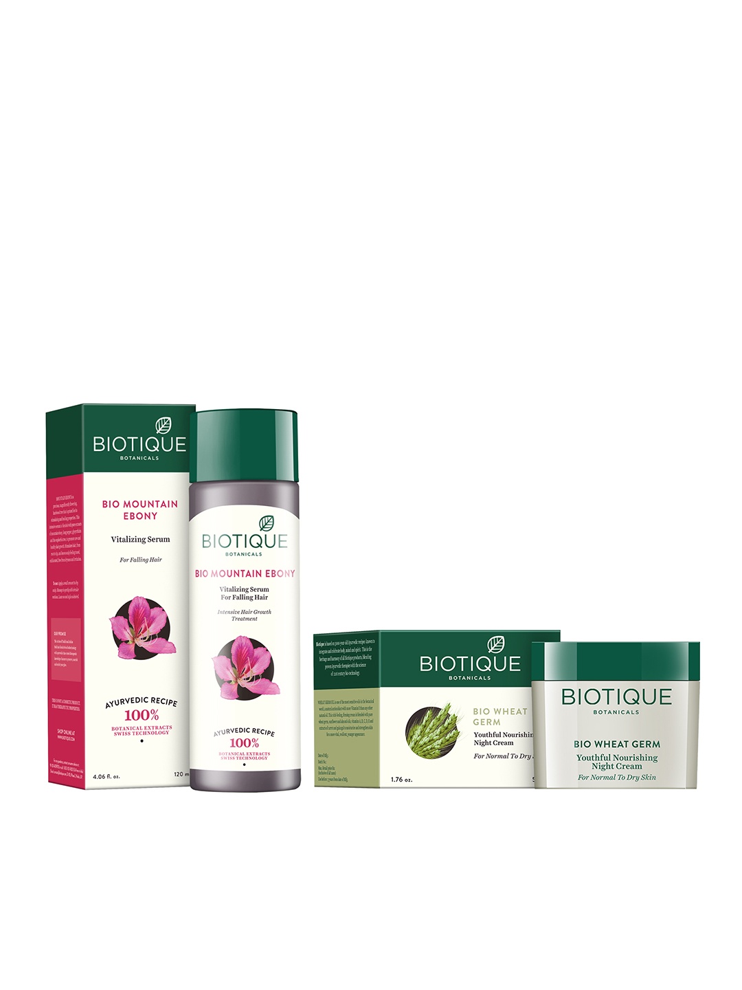 

Biotique Unisex Sustainable Set of Nourishing Night Cream & Anti-Hairfall Serum, White