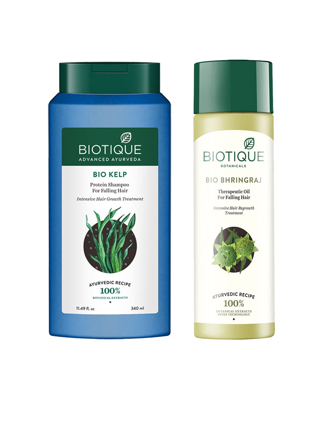 

Biotique Unisex Sustainable Set of Protein Shampoo & Therapeutic Bhringraj Oil, Blue