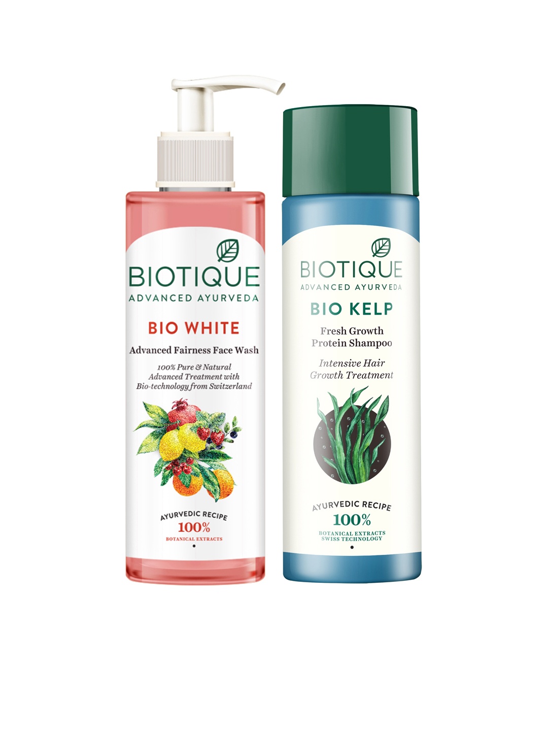 

Biotique Unisex Set Of Protein Shampoo & Fairness Face Wash, Pink