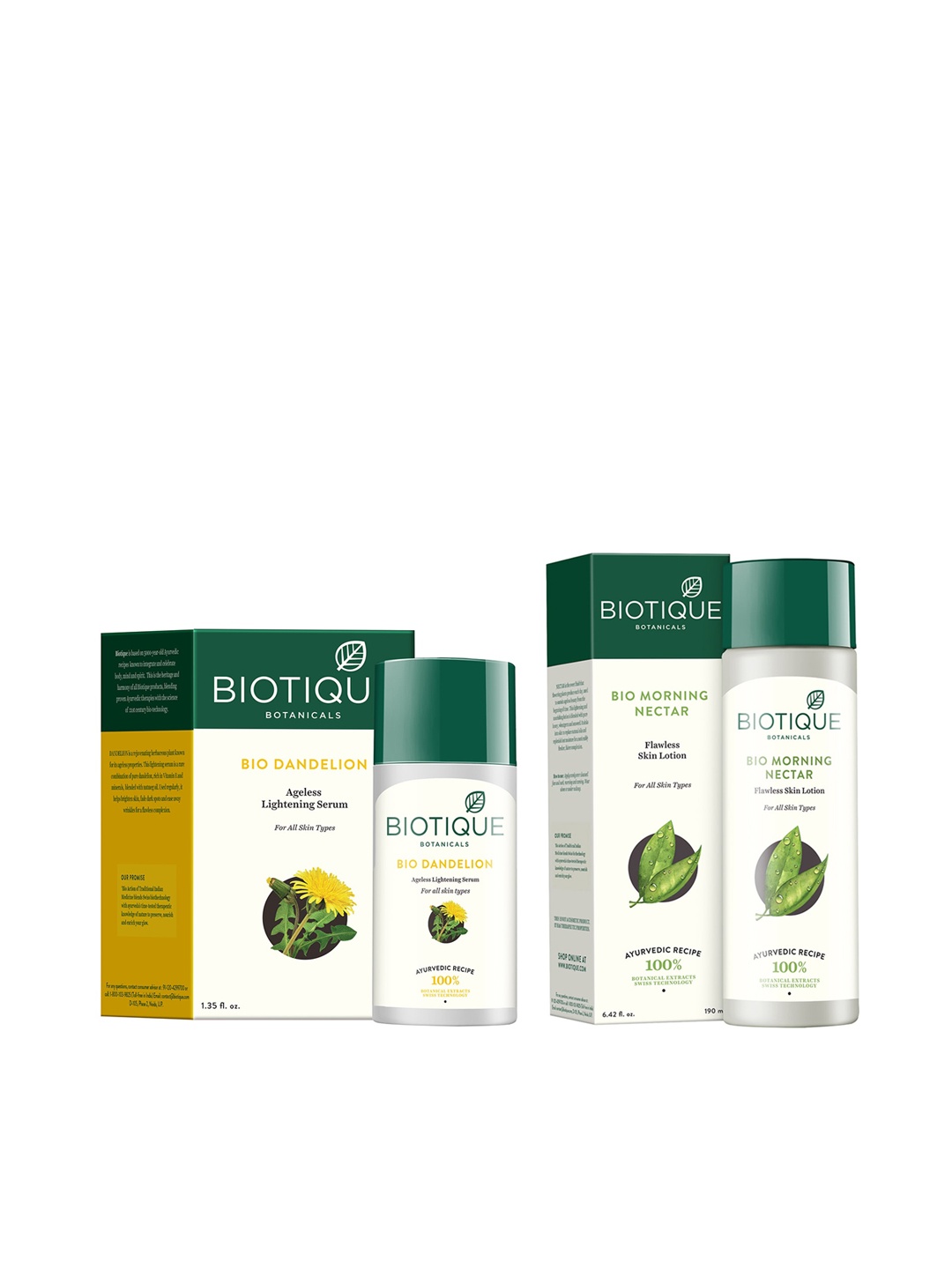 

Biotique Unisex Sustainable Set of Ageless Lightening Serum & Skin Lotion, White