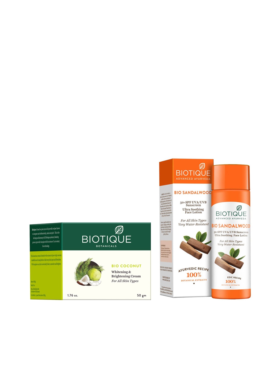 

Biotique Unisex Sustainable Set Of Sunscreen Lotion & Coconut Cream, White